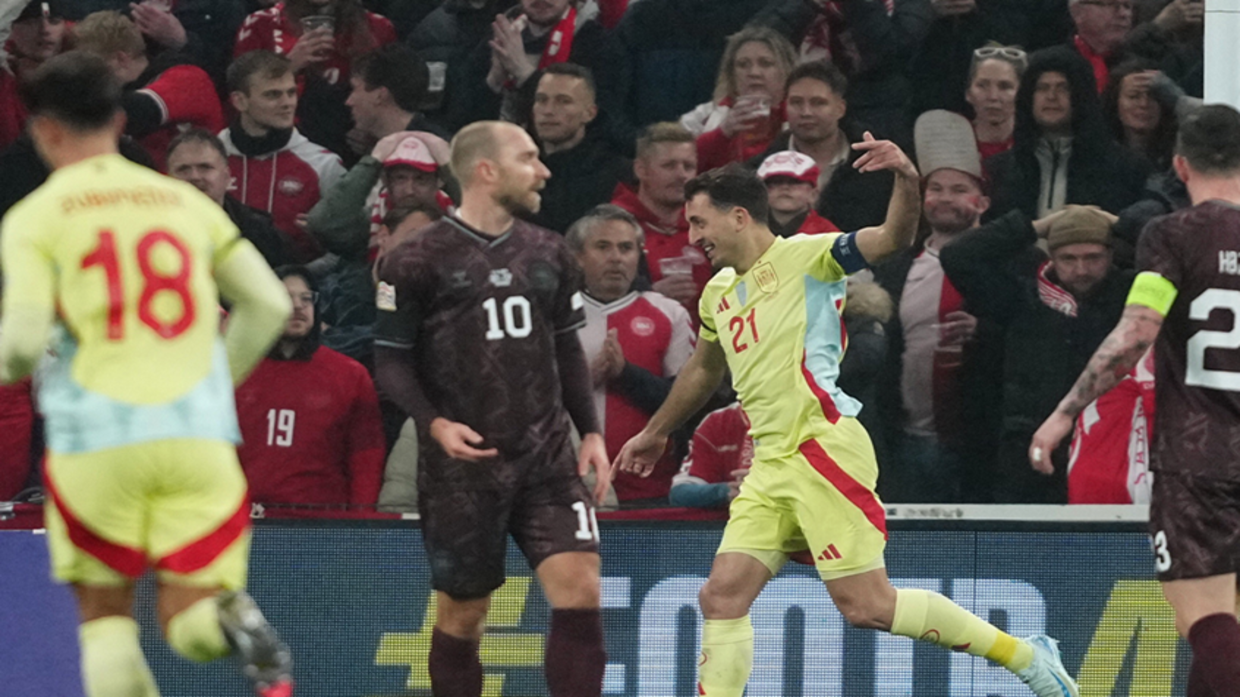 Spain beat Denmark to reach UEFA Nations League quarter-finals